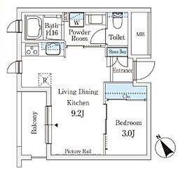 東京メトロ副都心線 西早稲田駅 徒歩4分の賃貸マンション 1階1LDKの間取り