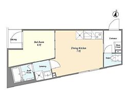 東京メトロ東西線 早稲田駅 徒歩9分の賃貸マンション 3階1DKの間取り