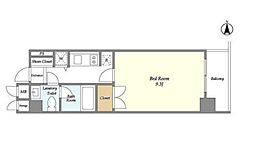 小田急小田原線 代々木八幡駅 徒歩10分の賃貸マンション 1階1Kの間取り