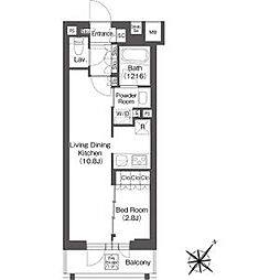 都営新宿線 新宿駅 徒歩4分の賃貸マンション 4階1LDKの間取り