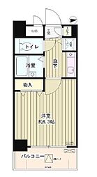 東京メトロ東西線 落合駅 徒歩5分の賃貸マンション 6階ワンルームの間取り