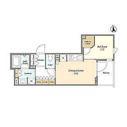 東急東横線 代官山駅 徒歩4分の賃貸マンション 2階1DKの間取り
