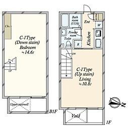 JR山手線 目黒駅 徒歩4分の賃貸マンション 1階1LDKの間取り