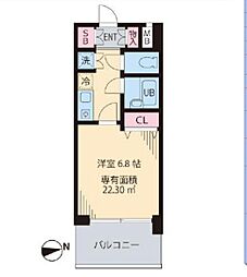 JR総武線 大久保駅 徒歩2分の賃貸マンション 6階1Kの間取り