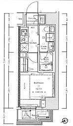 JR山手線 五反田駅 徒歩8分の賃貸マンション 5階1Kの間取り