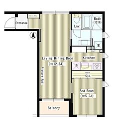 東京メトロ東西線 落合駅 徒歩2分の賃貸マンション 3階1LDKの間取り