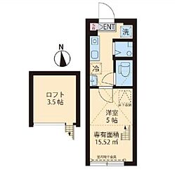JR山手線 新大久保駅 徒歩7分の賃貸アパート 1階1Kの間取り