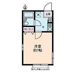 西武新宿線 下落合駅 徒歩6分の賃貸アパート 2階1Kの間取り
