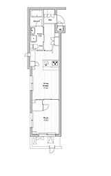 東京メトロ東西線 落合駅 徒歩7分の賃貸マンション 1階1DKの間取り