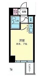 東京メトロ東西線 早稲田駅 徒歩8分の賃貸マンション 5階ワンルームの間取り
