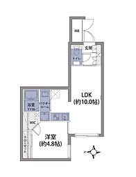 JR山手線 高田馬場駅 徒歩7分の賃貸マンション 1階1LDKの間取り