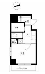 東京メトロ副都心線 西早稲田駅 徒歩2分の賃貸マンション 8階1Kの間取り