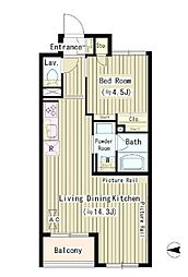 東京メトロ東西線 落合駅 徒歩2分の賃貸マンション 3階1LDKの間取り