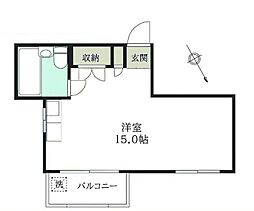 都電荒川線 早稲田駅 徒歩3分の賃貸マンション 4階ワンルームの間取り