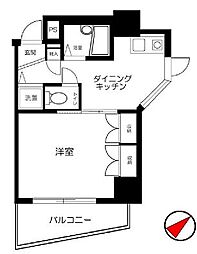 JR山手線 高田馬場駅 徒歩7分の賃貸マンション 5階1DKの間取り