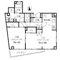 東京メトロ日比谷線 広尾駅 徒歩5分の賃貸マンション 9階1LDKの間取り