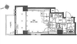 都営大江戸線 若松河田駅 徒歩4分の賃貸マンション 2階1Kの間取り