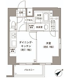 西武新宿線 中井駅 徒歩9分の賃貸マンション 7階1DKの間取り