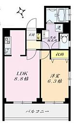 東京メトロ東西線 早稲田駅 徒歩7分の賃貸アパート 1階1LDKの間取り