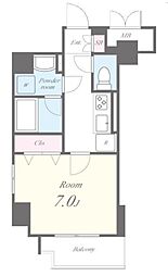 JR総武線 東中野駅 徒歩6分の賃貸マンション 5階1Kの間取り