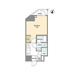 東京メトロ副都心線 東新宿駅 徒歩4分の賃貸マンション 9階1Kの間取り