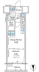 JR総武線 大久保駅 徒歩6分の賃貸マンション 6階1DKの間取り