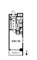 西武新宿線 下落合駅 徒歩5分の賃貸マンション 2階1Kの間取り