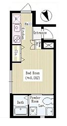 東京メトロ東西線 高田馬場駅 徒歩2分の賃貸マンション 1階ワンルームの間取り