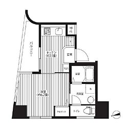 都営大江戸線 牛込柳町駅 徒歩4分の賃貸マンション 5階1Kの間取り