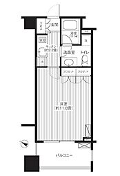 小田急小田原線 参宮橋駅 徒歩6分の賃貸マンション 11階1Kの間取り