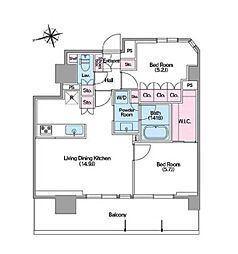COMFORIA東新宿ステーションフロント 2LDKの間取図画像