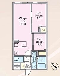 エルファーロ早稲田 2LDKの間取図画像