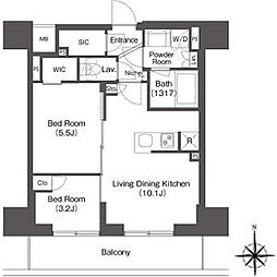 コンフォリア東新宿 2LDKの間取図画像