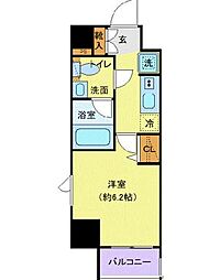 プレール・ドゥーク早稲田2 1Kの間取図画像