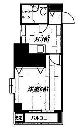 フラットワセダ 1Kの間取図画像