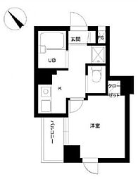 スカイコート目白台 1Kの間取図画像