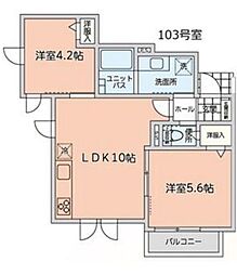 富士ハイツ 2LDKの間取図画像