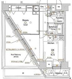 メイクスデザイン高田馬場 1LDKの間取図画像