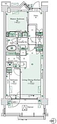 パークシティー高田馬場 2LDKの間取図画像
