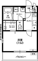 リブリ・BYZO 1階1Kの間取り