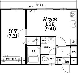 リブリ・西登戸駅前 1LDKの間取図画像