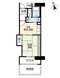 UR都市機構都島リバーシティ4号棟 1Kの間取図画像