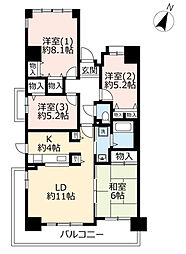 UR都市機構都島リバーシティ13号棟 4LDKの間取図画像
