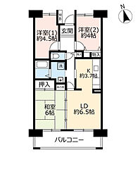 UR都市機構都島リバーシティ1号棟 3DKの間取図画像
