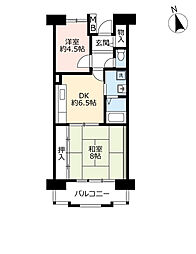 UR都市機構都島リバーシティ1号棟 1LDKの間取図画像