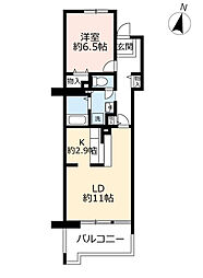 UR都市機構桜宮リバーシティ中央14-4号棟 1LDKの間取図画像