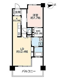 UR都市機構アーベインなんばウエスト東棟 1LDKの間取図画像
