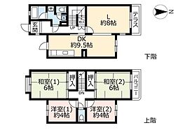 UR藤沢台第五 1階4LDKの間取り