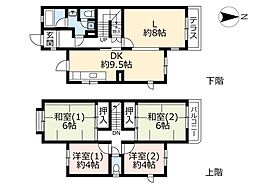 UR藤沢台第五 1階4LDKの間取り
