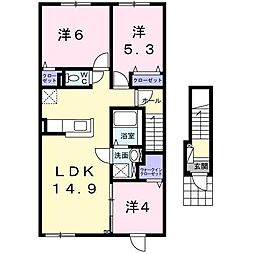 ラピス・ラズリIV 2階3LDKの間取り